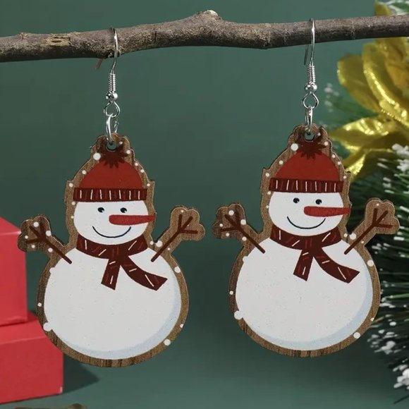 3/$12~Christmas Snowman Earrings - Picture 1 of 4